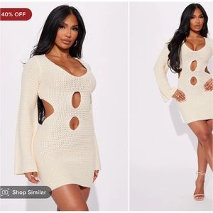 Emillie Crochet Mini Dress - Cream